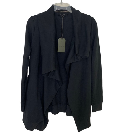All Saints Sweatshirt Dahlia Convertible Zipper Collar Black S NWT - Picture 5 of 12